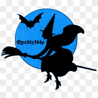 Quality - Witch On Broomstick Clipart, HD Png Download
