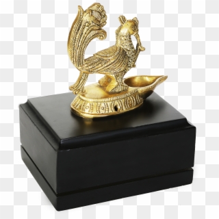 Brass Electric Lamp Diya Pair Peacock Shape - Statue, HD Png Download
