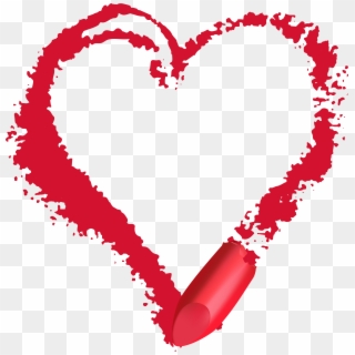 Free Png Lipstick Heart Transparent Png Images Transparent - Heart With Lipstick Png, Png Download