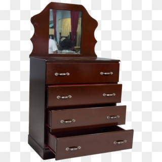 Chest Of Drawers With Mirror 4 Drawer - Dresser, HD Png Download