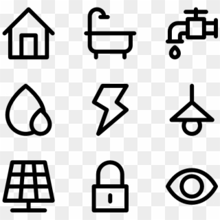 Smart Home - Lined Icons, HD Png Download