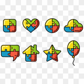 Colorful Puzzle Symbol Of Autism - Rompecabezas Simbolo, HD Png Download