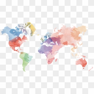 Flight Data Coverage - World Map Watercolor Png, Transparent Png