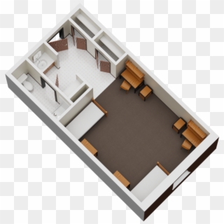 Floorplan Of Two-person Room - Floor Plan, HD Png Download