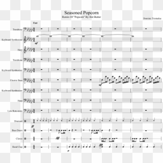 Seasoned Popcorn Sheet Music Composed By Dominic Trentadue - Sheet Music, HD Png Download