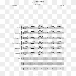 U Guessed It Sheet Music Composed By Papa, Sr - Timmy Trumpet Freaks Flute, HD Png Download