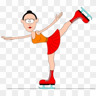 Family Clipart Ice Skating - Figure Skater Cartoon Png, Transparent Png