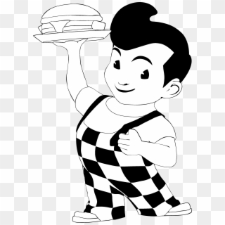Bob S Big Boy Logo Black And White - Fast Food Big Boy Logo, HD Png Download