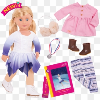 Katelyn Deluxe 18-inch Figure Skater Doll With Book - Our Generation Katelyn, HD Png Download