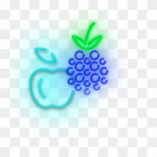 #mq #fruit #blackberry #apple #blue #neon - Seedless Fruit, HD Png Download