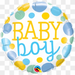 Baby Boy Dots Mylar Balloon - Free Clip Art Baby Balloons, HD Png Download