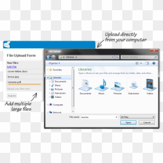 Upload Directly From Your Computer, Add Multiple Large - Windows 7, HD Png Download