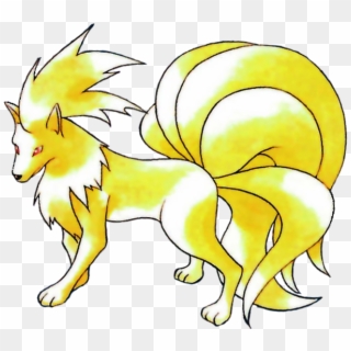 Ninetales Pokemon Red And Blue Official Art - Brock's Ninetales Pokemon Card, HD Png Download