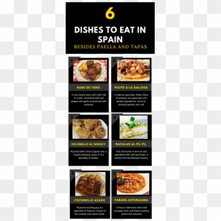 6 Dishes To Eat In Spain Besides Paella And Tapas Infographic - Karaage, HD Png Download