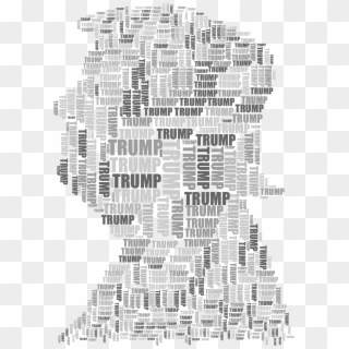 This Free Icons Png Design Of Trump Profile Word Cloud - Monochrome, Transparent Png