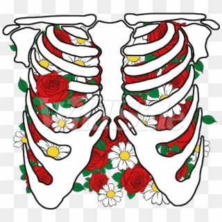 Ribcage With Flowers, HD Png Download