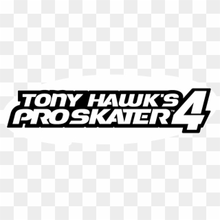 Tony Hawk Pro Skater 4 Logo Black And White , Png Download - Tony Hawk Pro Skater 4, Transparent Png