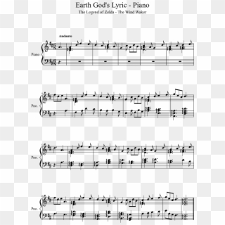 Earth God's Lyric - Lord Of The Rings Theme Song Piano Sheet Music, HD Png Download