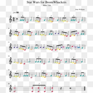 Print And Download In Pdf Or Midi Star Wars For Boomwhackers - Stand By Me Partitura, HD Png Download