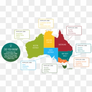 Map Of Australia States - Australia Continent Map With Countries, HD Png Download