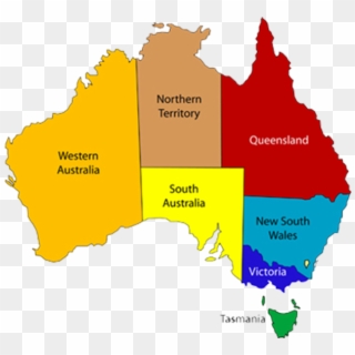 States And Territories Of Australia - Map Of Australia, HD Png Download