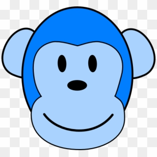 Original Png Clip Art File Very Blue Monkey Svg Images - Blue Monkey Face Cartoon, Transparent Png