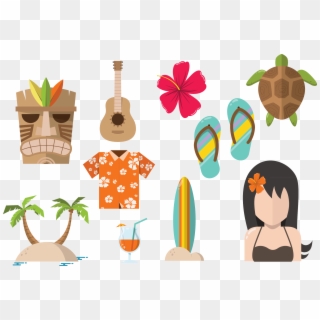 Beaches Icon Beach Vacation Elements Ⓒ - Aloha Vector Free Download, HD Png Download