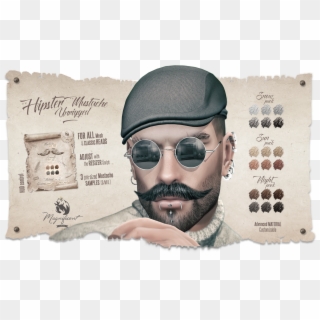 Hipster Mustache Png - Hipster Mustache, Transparent Png