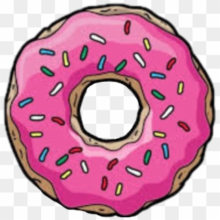 #simpsons #doughnut #donut #pink #sprinkles #rainbow#freetoedit - Donut Drawing, HD Png Download
