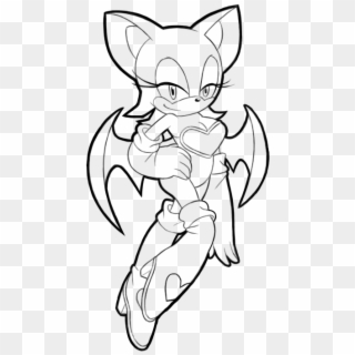 Lineart Bat - Rouge The Bat Cleavage, HD Png Download