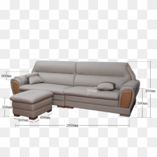White Leather Recliner Stainless Steel Sofa Set - Sofa Bed, HD Png Download
