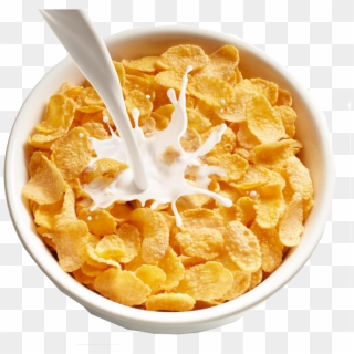Bowl Of Corn Flakes - Corn Flakes With Milk Png, Transparent Png