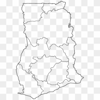 Ghana Regions Blank - Map Of Ghana Regions, HD Png Download