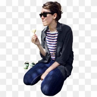Sitting People - People Ice Cream Png, Transparent Png