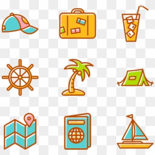 Summertime Elements - Summer Icons Transparent Background, HD Png Download