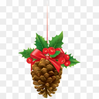 Free Png Christmas Pinecone With Mistletoe Png - Christmas Pine Cone Clipart, Transparent Png