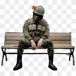 Ftestickers Stickers Man Soldier Sitting Freetoedit - Soldier, HD Png Download