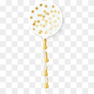 36 Pre-loaded Gold Star Confetti And Tassel Balloons - Balloon, HD Png Download