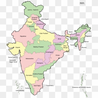 India Map En - High Resolution India Map, HD Png Download