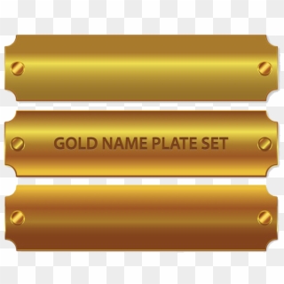 Golden Name Plate Png Pic - Gold Name Plate Vector, Transparent Png