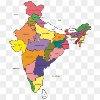 India Map Free Png Image - India Map With Only States Name, Transparent Png