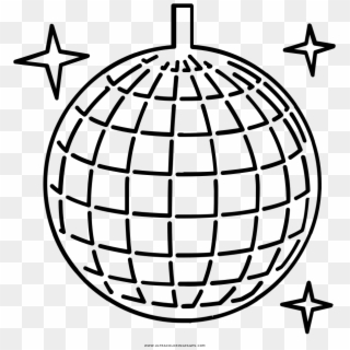 Disco Ball Coloring Page - Easy Disco Ball Drawing, HD Png Download