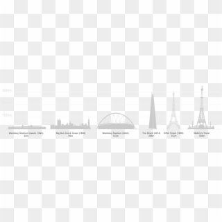 Watkin's Tower Comparative - Eiffel Tower Vs Shard, HD Png Download