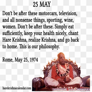 25 May - Grace Ac Bhaktivedanta Swami Prabhupada, HD Png Download