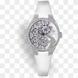 A Graff Floral Ladies Watch White Version With Mother, HD Png Download