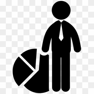 Businessman Standing With Circular Business Graphic - Icon, HD Png Download