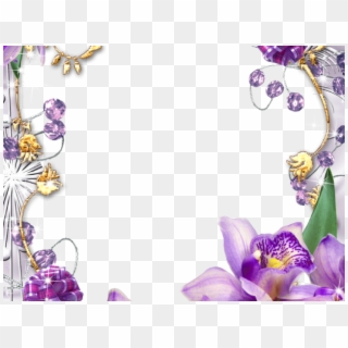 Flowers Borders Clipart Violet Flower - Frame And Borders Transparent, HD Png Download
