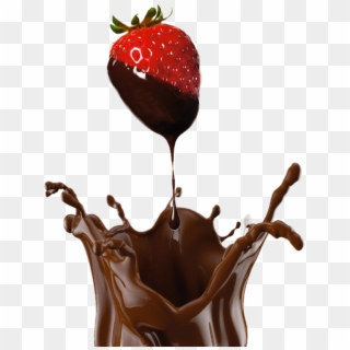Photo Of A Strawberry Covered With Chocolate - Chocolate Milk Splash Png, Transparent Png