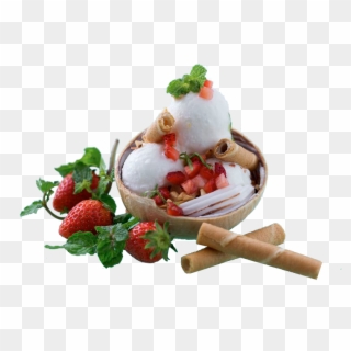 Ice Cream With Fresh Fruit - Ice Cream Fruits Png, Transparent Png