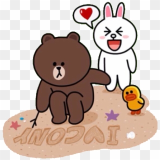 Brown Writes Png Line Sticker Love Animals Png Welovepictures - Line Cony Brown Love, Transparent Png